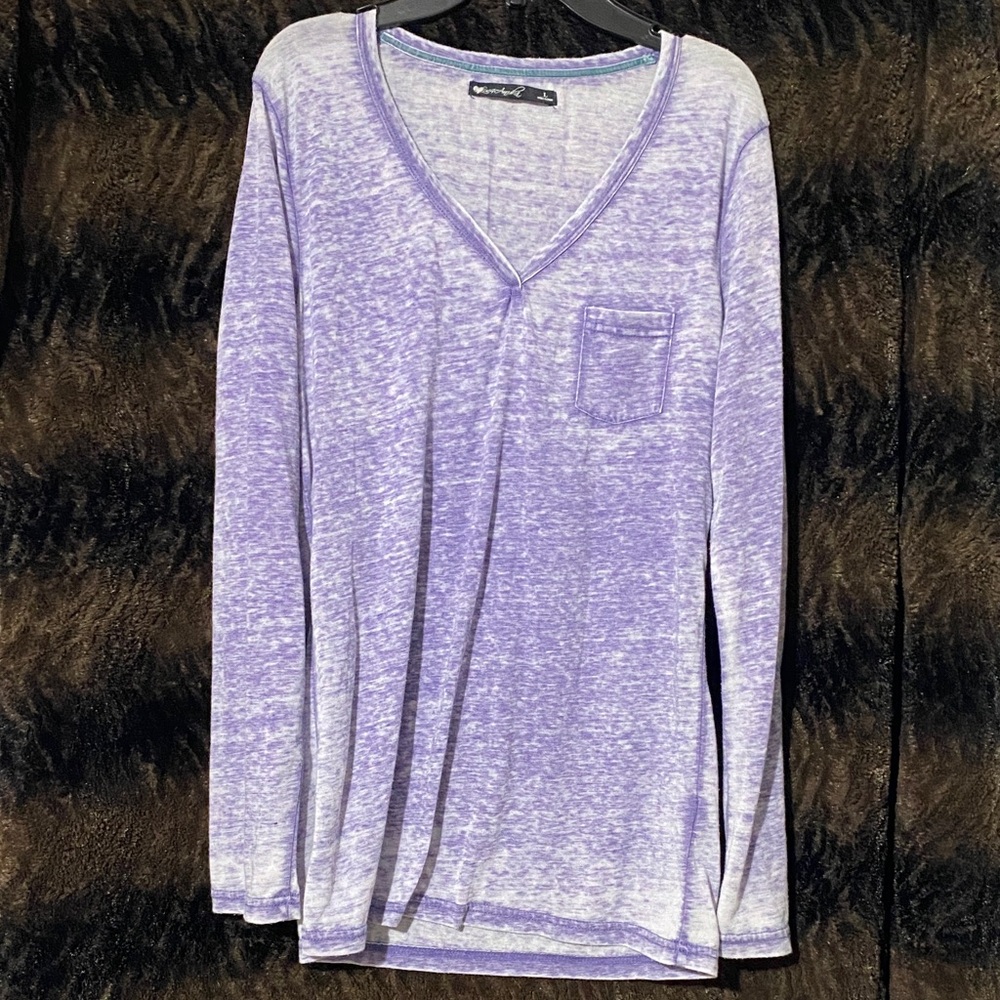 Lavender Long Sleeve V-Neck Tee
